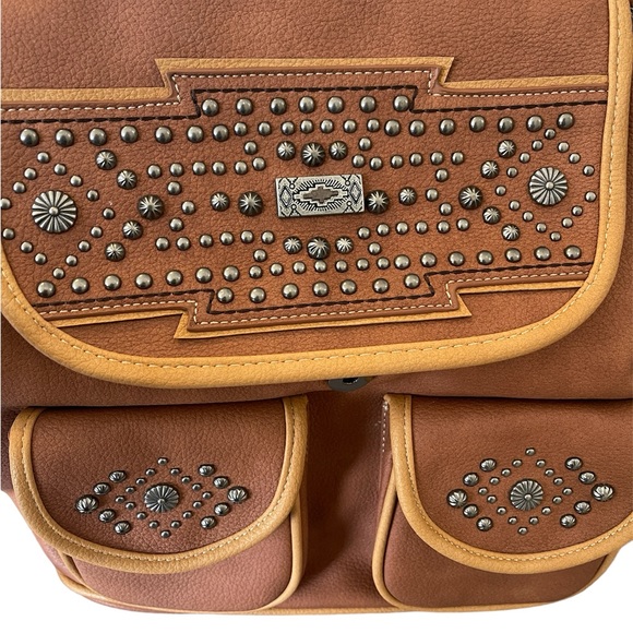 Montana West Western Studded CCW Backpack Brown - Picture 12 of 13